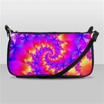 Colorful Psychedelic Spiral Fractal Shoulder Clutch Bag