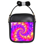 Colorful Psychedelic Spiral Fractal Girls Sling Bag