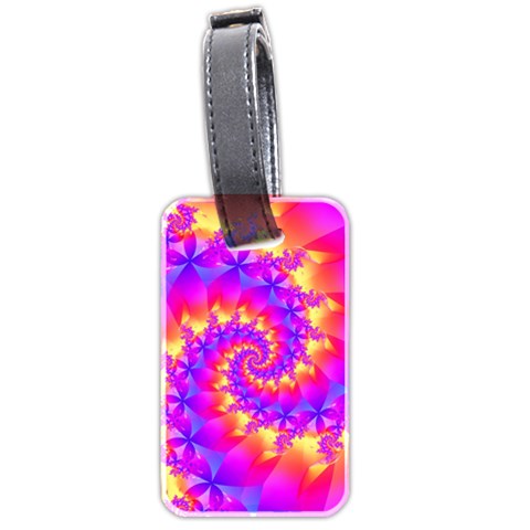 Colorful Psychedelic Spiral Fractal Luggage Tag (two sides) from ArtsNow.com Front