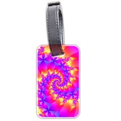 Colorful Psychedelic Spiral Fractal Luggage Tag (two sides) from ArtsNow.com Front