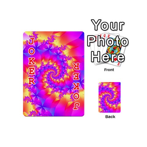 Colorful Psychedelic Spiral Fractal Playing Cards 54 (Mini) from ArtsNow.com Front - Joker2