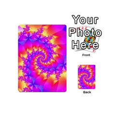 Colorful Psychedelic Spiral Fractal Playing Cards 54 (Mini) from ArtsNow.com Back