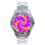 Colorful Psychedelic Spiral Fractal Stainless Steel Analogue Watch