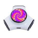 Colorful Psychedelic Spiral Fractal 3-Port USB Hub