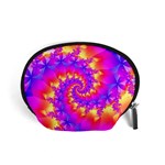 Colorful Psychedelic Spiral Fractal Accessory Pouch (Small)