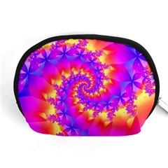 Colorful Psychedelic Spiral Fractal Accessory Pouch (Medium) from ArtsNow.com Front