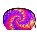 Colorful Psychedelic Spiral Fractal Accessory Pouch (Large)