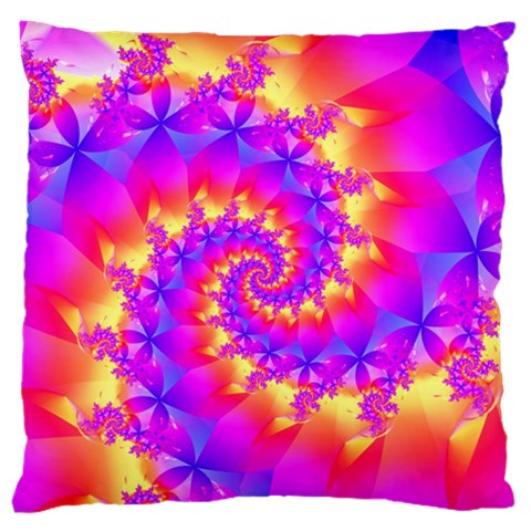 Colorful Psychedelic Spiral Fractal Standard Flano Cushion Case (One Side) from ArtsNow.com Front