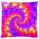 Colorful Psychedelic Spiral Fractal Large Flano Cushion Case (One Side)