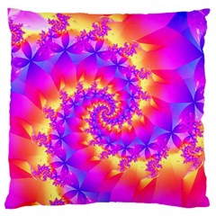 Colorful Psychedelic Spiral Fractal Large Flano Cushion Case (Two Sides) from ArtsNow.com Back