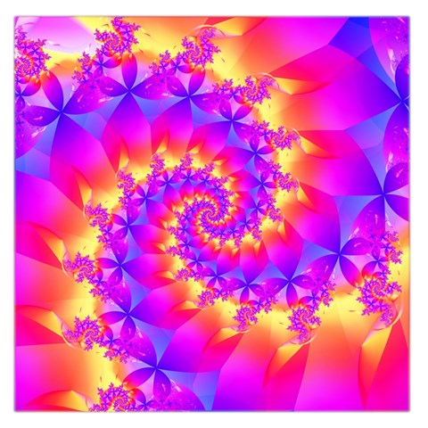 Colorful Psychedelic Spiral Fractal Large Satin Scarf (Square) from ArtsNow.com Front