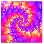 Colorful Psychedelic Spiral Fractal Large Satin Scarf (Square)