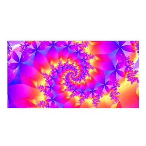 Colorful Psychedelic Spiral Fractal Satin Shawl from ArtsNow.com Front