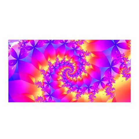 Colorful Psychedelic Spiral Fractal Satin Wrap from ArtsNow.com Front