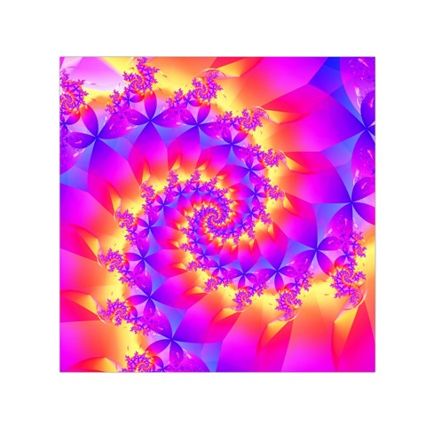 Colorful Psychedelic Spiral Fractal Small Satin Scarf (Square) from ArtsNow.com Front