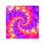 Colorful Psychedelic Spiral Fractal Small Satin Scarf (Square)