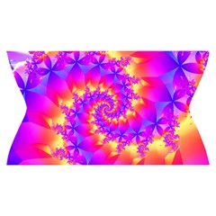 Colorful Psychedelic Spiral Fractal Yoga Cropped Leggings from ArtsNow.com Waistband Front