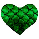 Fish Scales Large 19  Premium Heart Shape Cushion