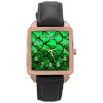 Fish Scales Rose Gold Leather Watch 