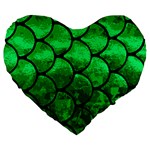 Fish Scales Large 19  Premium Flano Heart Shape Cushion