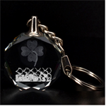 Fish Scales Clover 3D Engraving Circle Key Chain