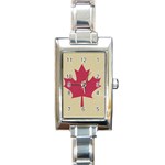 grunge canadian flag  Rectangle Italian Charm Watch