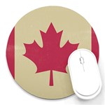 grunge canadian flag  Round Mousepad