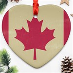 grunge canadian flag  Ornament (Heart)