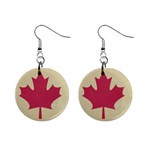 grunge canadian flag  1  Button Earrings