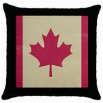 grunge canadian flag  Throw Pillow Case (Black)