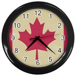 grunge canadian flag  Wall Clock (Black)