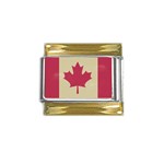 grunge canadian flag  Gold Trim Italian Charm (9mm)