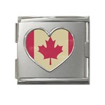 grunge canadian flag  Mega Link Heart Italian Charm (18mm)