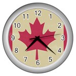 grunge canadian flag  Wall Clock (Silver)