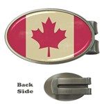 grunge canadian flag  Money Clip (Oval)