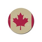 grunge canadian flag  Rubber Round Coaster (4 pack)