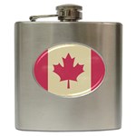 grunge canadian flag  Hip Flask (6 oz)