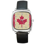 grunge canadian flag  Square Metal Watch