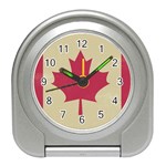 grunge canadian flag  Travel Alarm Clock