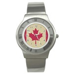 grunge canadian flag  Stainless Steel Watch