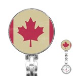 grunge canadian flag  Stainless Steel Nurses Watch