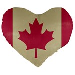 grunge canadian flag  Large 19  Premium Flano Heart Shape Cushion