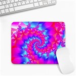 Colorful Pink and Blue Spiral Fractal Small Mousepad