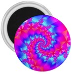 Colorful Pink and Blue Spiral Fractal 3  Magnet