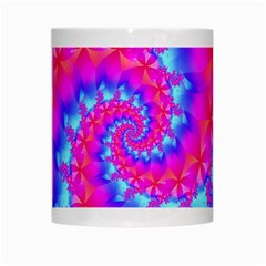 Colorful Pink and Blue Spiral Fractal White Mug from ArtsNow.com Center