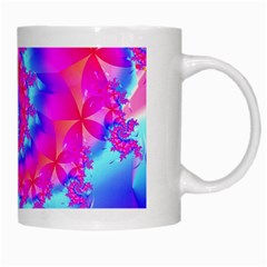 Colorful Pink and Blue Spiral Fractal White Mug from ArtsNow.com Right