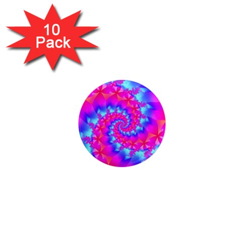 Colorful Pink and Blue Spiral Fractal 1  Mini Magnet (10 pack)  from ArtsNow.com Front