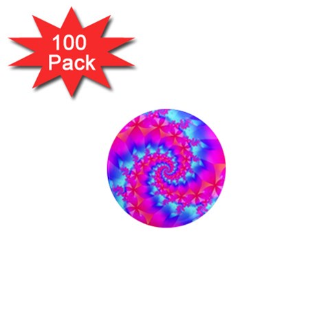 Colorful Pink and Blue Spiral Fractal 1  Mini Magnet (100 pack)  from ArtsNow.com Front