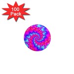 Colorful Pink and Blue Spiral Fractal 1  Mini Magnet (100 pack) 