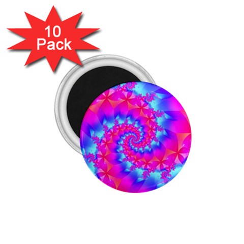 Colorful Pink and Blue Spiral Fractal 1.75  Magnet (10 pack)  from ArtsNow.com Front